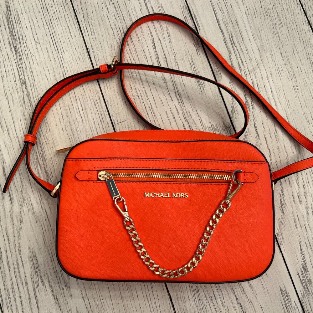 MICHAEL KORS - Jet Set East West Crossbody Bag (Orange Poppy) - Picture 5 of 5